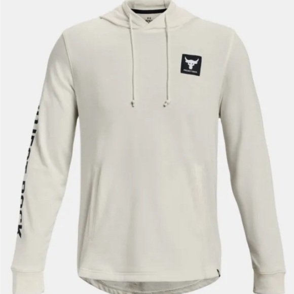 Under Armour Project Rock Terry 1377428 130 man ivoryjacket sz M Brand New